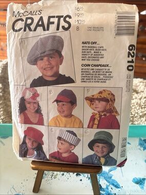 McCall's Crafts 6210 Kids Hat Pattern -baseball caps, sailor ,bush , sun hats
